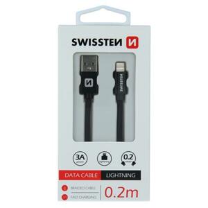 Swissten USB/Lightning 0.2m, černý; 71523101