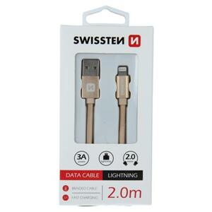 Swissten USB/Lightning 2m, zlatý; 71523304