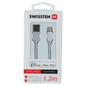 Swissten USB/Lightning MFi 1.2m, stříbrný; 71524203