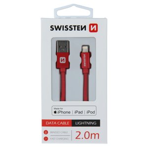 Swissten USB/Lightning MFi 2m, červený; 71524306