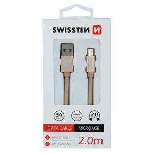 Swissten USB/microUSB 2m, zlatý; 71522304