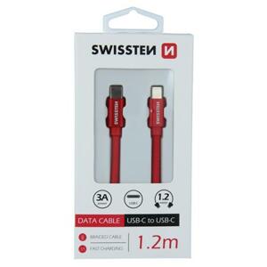 Swissten USB-C/USB-C 1.2m, červený; 71527206