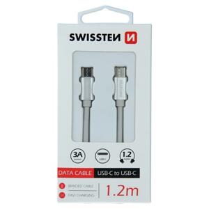Swissten USB-C/USB-C 1.2m, stříbrný; 71527203