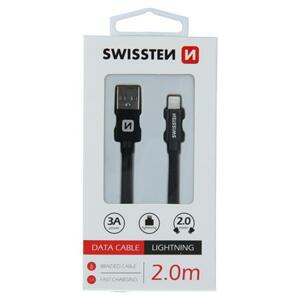 Swissten datový kabel textile USB / Lightning 2,0 M, černý; 71523301