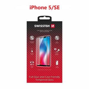 Swissten sklo  full glue, color frame, case friendly  Apple Iphone 5/sE bílé; 54501713