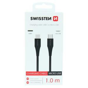 Swissten datový kabel  USB-C / micro USB 1,0 m černý; 71506511