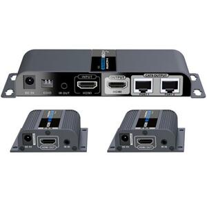 PremiumCord HDMI 1-2 splitter+extender po CAT6/6a/7, FULL HD, 3D; khsplit2g