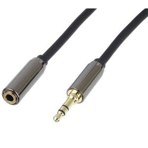 PremiumCord HQ stíněný prodlužovací kabel Jack 3.5mm - Jack 3.5mm M/F 3m; kjqmf3