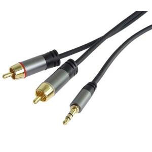 PremiumCord HQ stíněný kabel stereo Jack 3.5mm-2xCINCH M/M 1,5m; kjqcin015