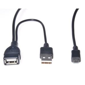 PremiumCord USB redukce kabel USB A/female+USB A/male - Micro USB/male OTG; kur-21