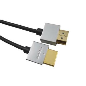 PremiumCord Slim HDMI High Speed + Ethernet kabel, zlacené konektory, 0,5m ; kphdmes05
