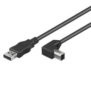 PremiumCord Kabel USB 2.0, A-B, 0,5m se zahnutým USB-B konektorem 90°; ku2ab05-90