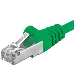 Premiumcord Patch kabel CAT6a S-FTP, RJ45-RJ45, AWG 26/7 1m zelený; sp6asftp010G