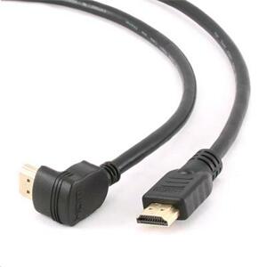 Kabel CABLEXPERT HDMI-HDMI 3m, 1.4, M/M stíněný, zlacené kontakty, 90° lomený, černý; CC-HDMI490-10