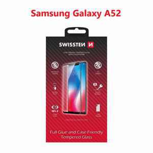 Swissten sklo full glue, color frame, case friendly Samsung A525F Galaxy A52 černé; 54501793