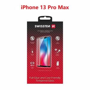 Swissten sklo full glue, color frame, case friendly Apple iPhone 13 Pro Max černé; 54501802