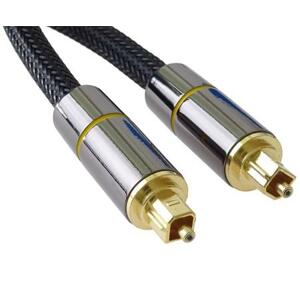 PremiumCord Optický audio kabel Toslink, OD:7mm, Gold-metal design + Nylon 0,5m; kjtos7-05