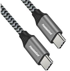 PremiumCord Kabel USB-C M/M, 100W 20V/5A 480Mbps bavlněný oplet, 0,5m; ku31cw05