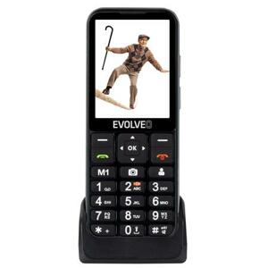 Evolveo EasyPhone LT , mobilní telefon pro seniory s nabíjecím stojánkem (černá barva); EP-880-LTB