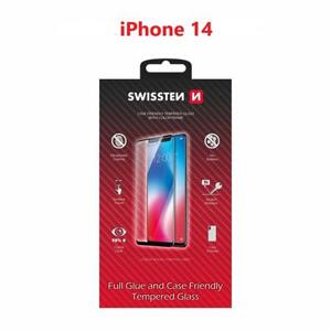 Swissten sklo full glue, color frame, case friendly Apple iPhone 14 černé; 54501823