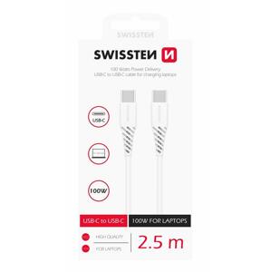 Swissten datový kabel tpe USB-C/USB-C power delivery 5a (100w) 2,5 m bílý; 71506530