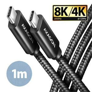 Axagon BUCM432-CM10AB NewGEN+ kabel USB-C <-> USB-C, 1m, USB4 Gen 3×2, PD 100W 5A, 8K HD, ALU, oplet; BUCM432-CM10AB