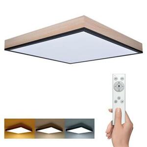 Solight LED stropní osvětlení s dálkovým ovládáním, čtvercové, dekor dřeva, 3000lm, 40W, 45x45cm; WO802