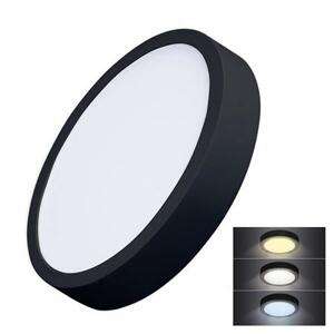 Solight LED mini panel CCT, přisazený, 24W, 1800lm, 3000K, 4000K, 6000K, kulatý, černá barva; WD174-B
