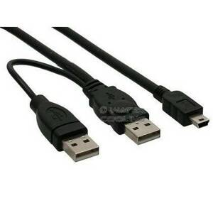 PremiumCord USB 2.0 napájecí Y kabel A/M + A/M -- A/M mini 0.4m + 0.5m; ku2y02