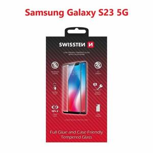 Swissten sklo full glue, color frame, case friendly Samsung S911 Galaxy S23 5G černé; 54501828